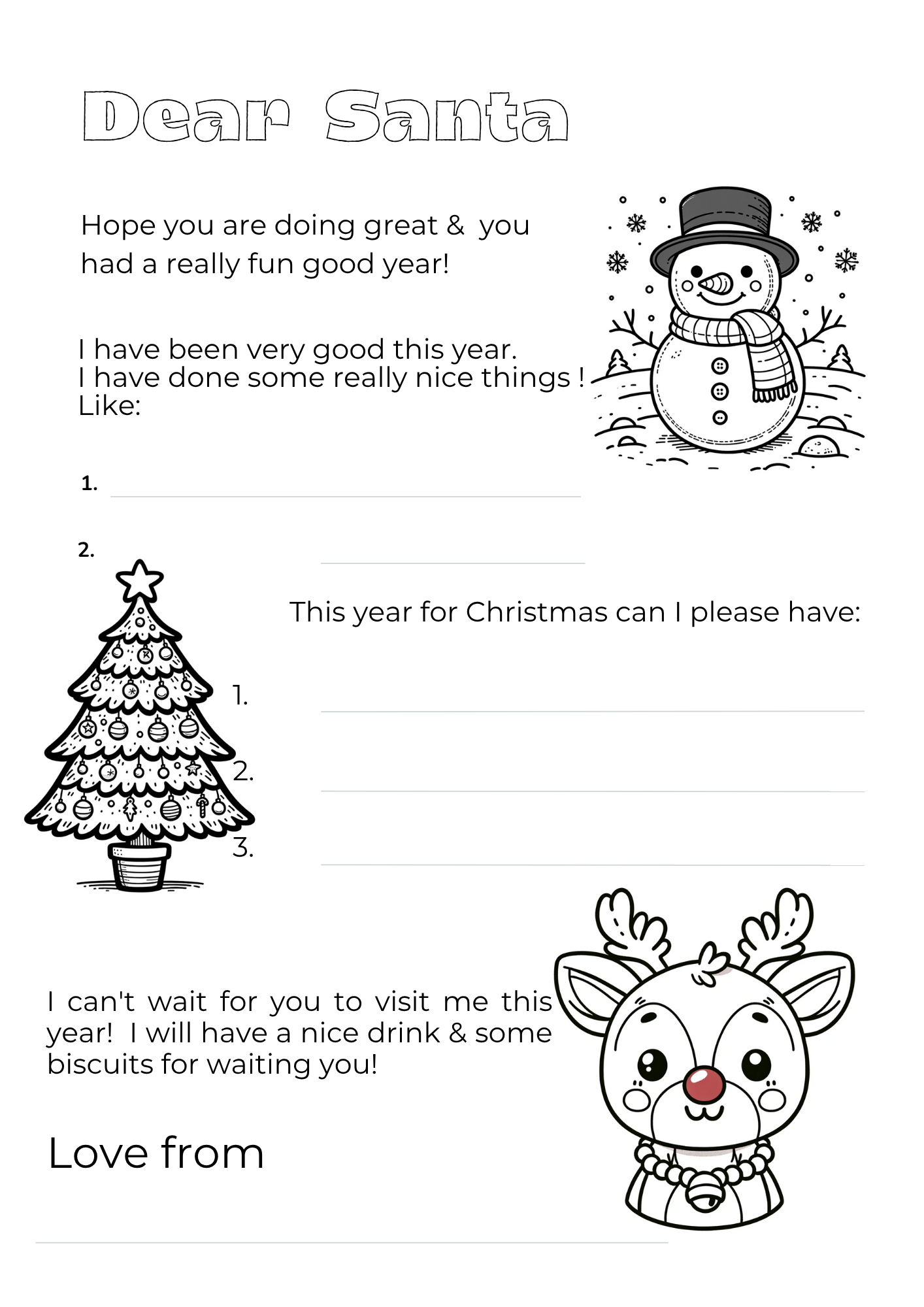 Colour in Letter to Santa