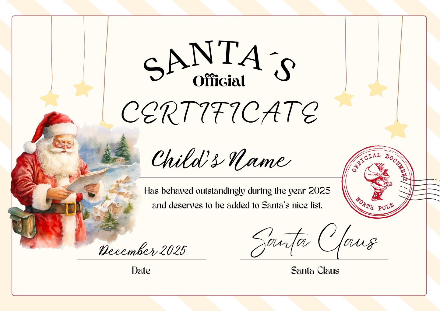 Santa Certificate