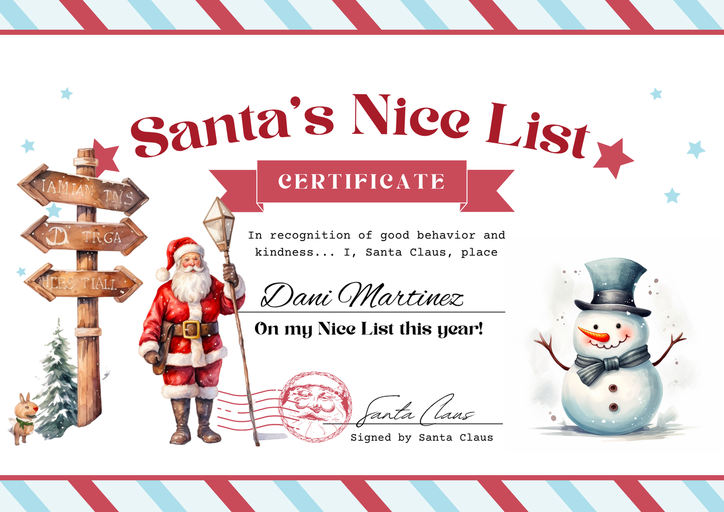 Santa Certificate