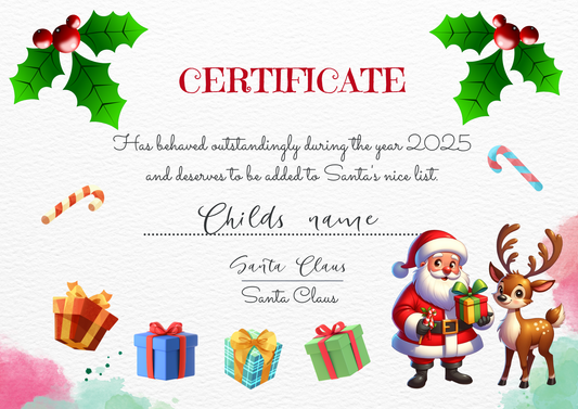 Santa Certificate