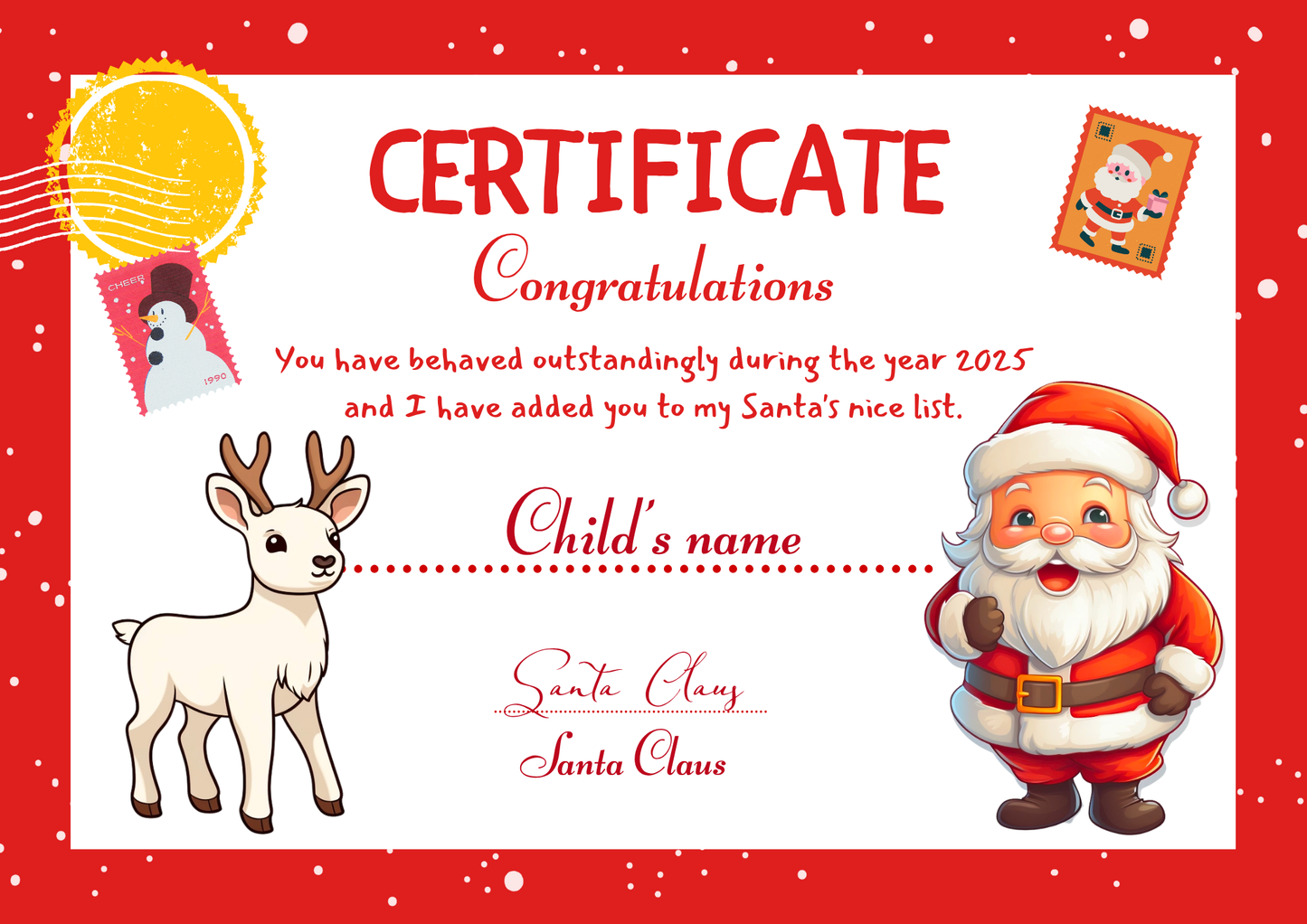 Santa Certificate