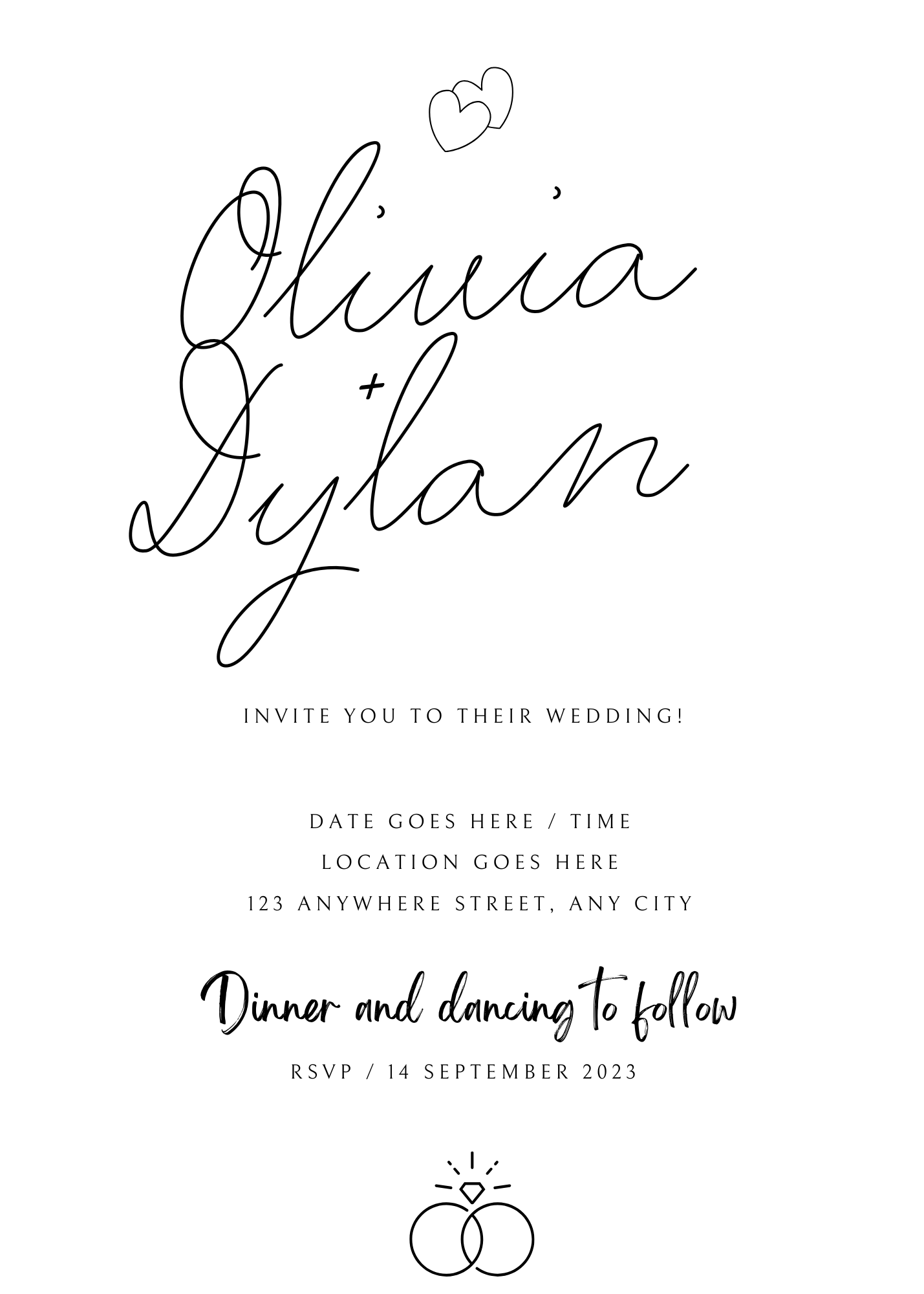 White Wedding Invitation