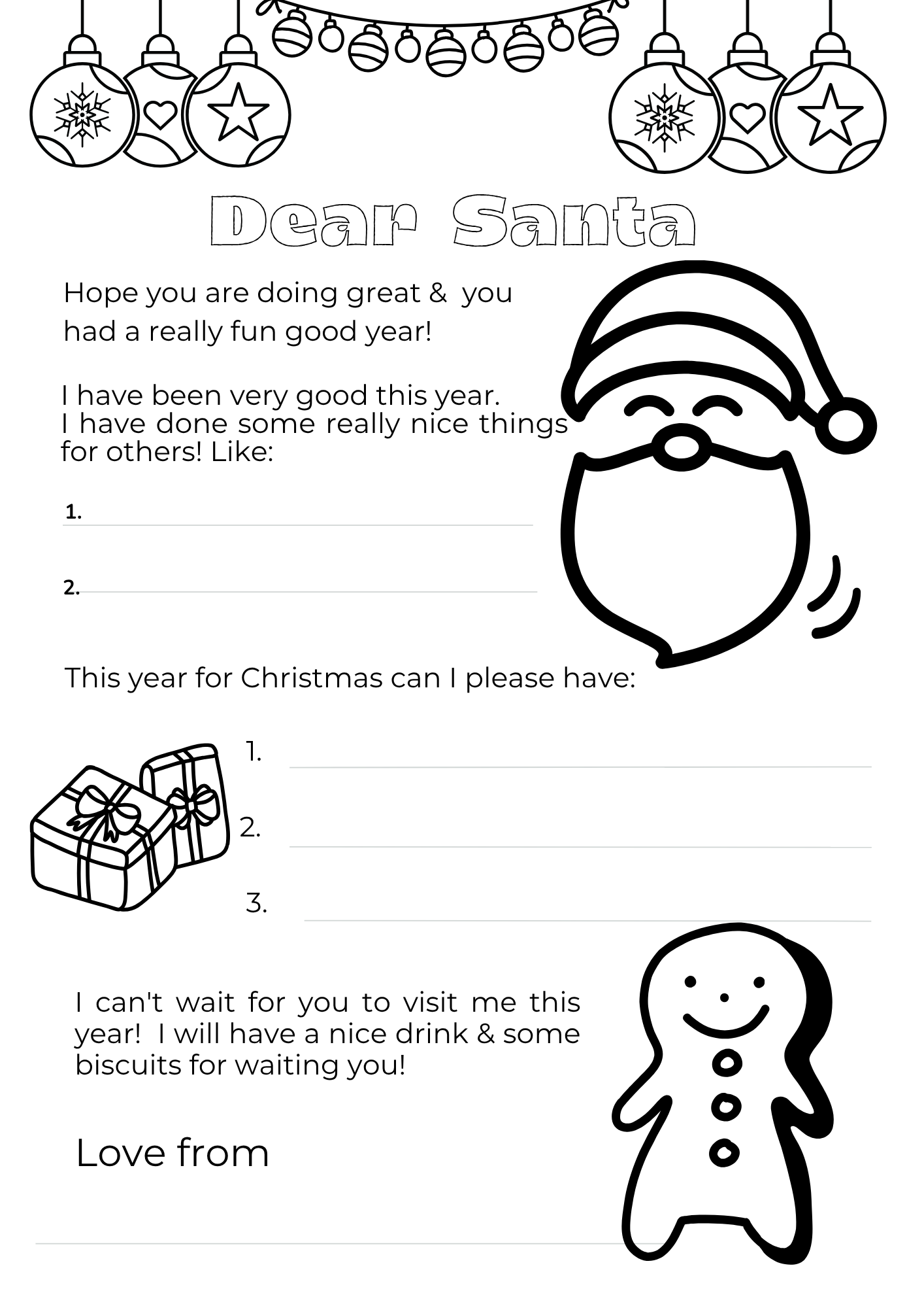 Colour in Letter to Santa