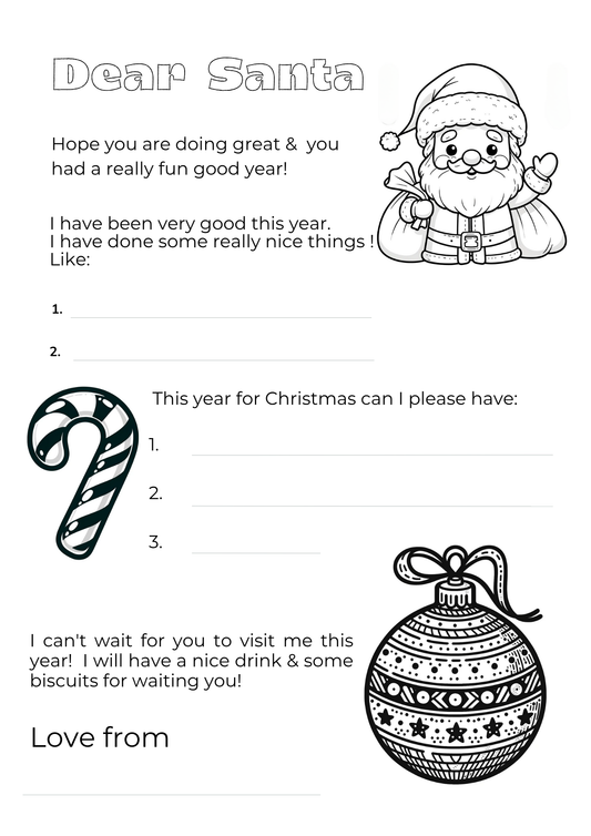 Colour in Letter to Santa