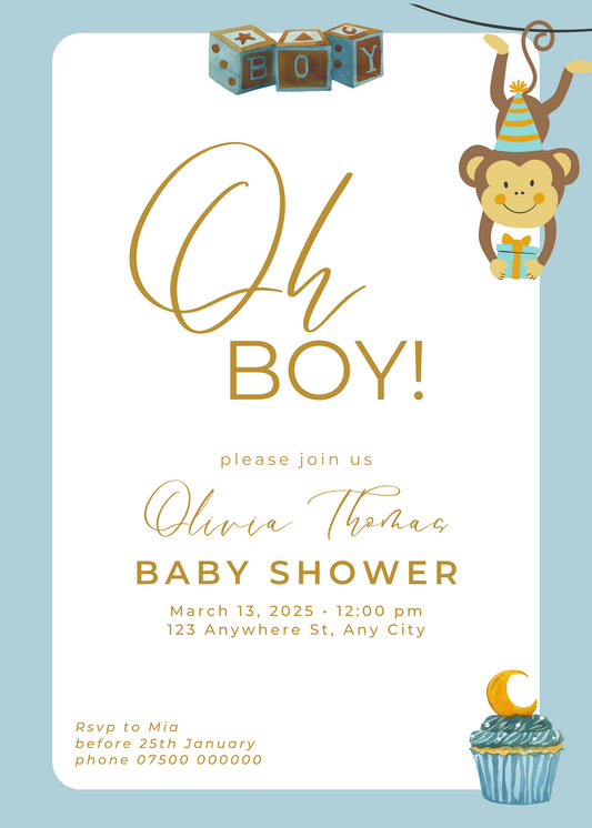 Baby Shower Boy Invitations