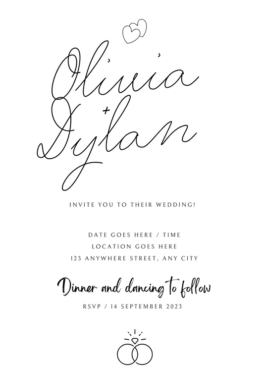 White Wedding Invitation
